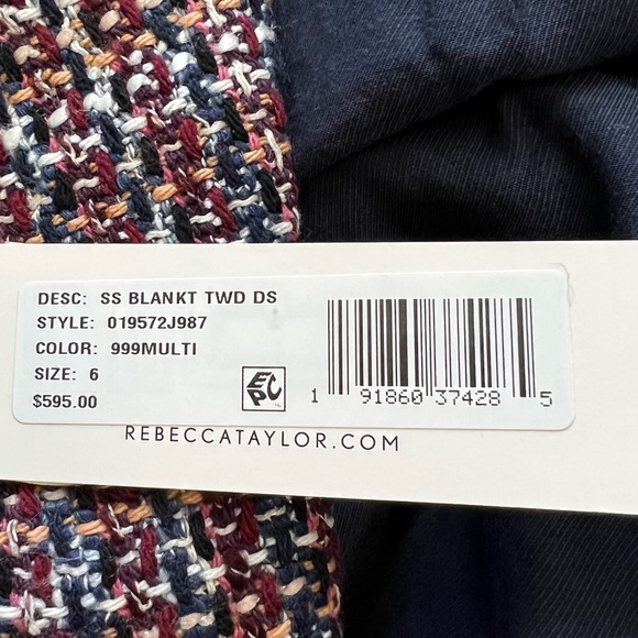 Rebecca Taylor Blanket Tweed Jacket Blazer - Picture 5 of 7